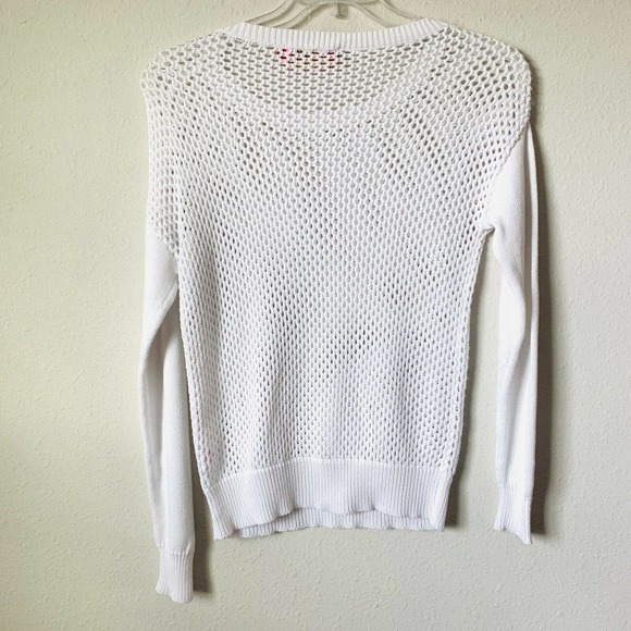 Macbeth White Large Open Knit Sweater - Picture 3 of 3